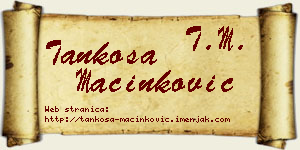 Tankosa Mačinković vizit kartica